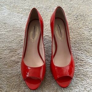 Elie Tahari Pantent Leather Peep Toe Heels